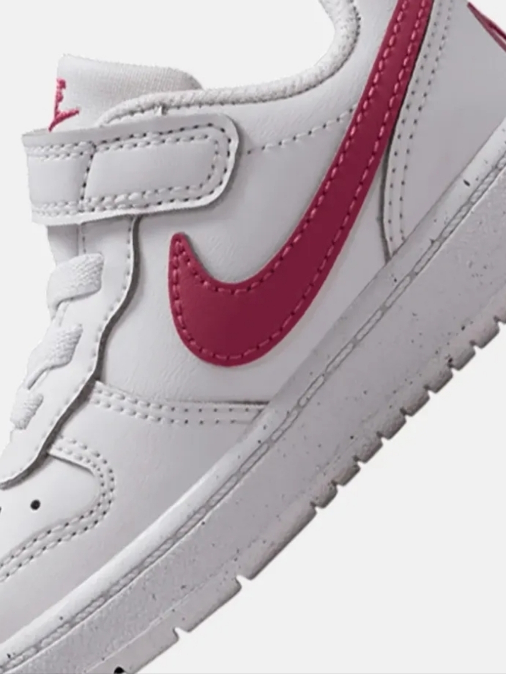 Nike Kids White Sneakers with Pink Swoosh